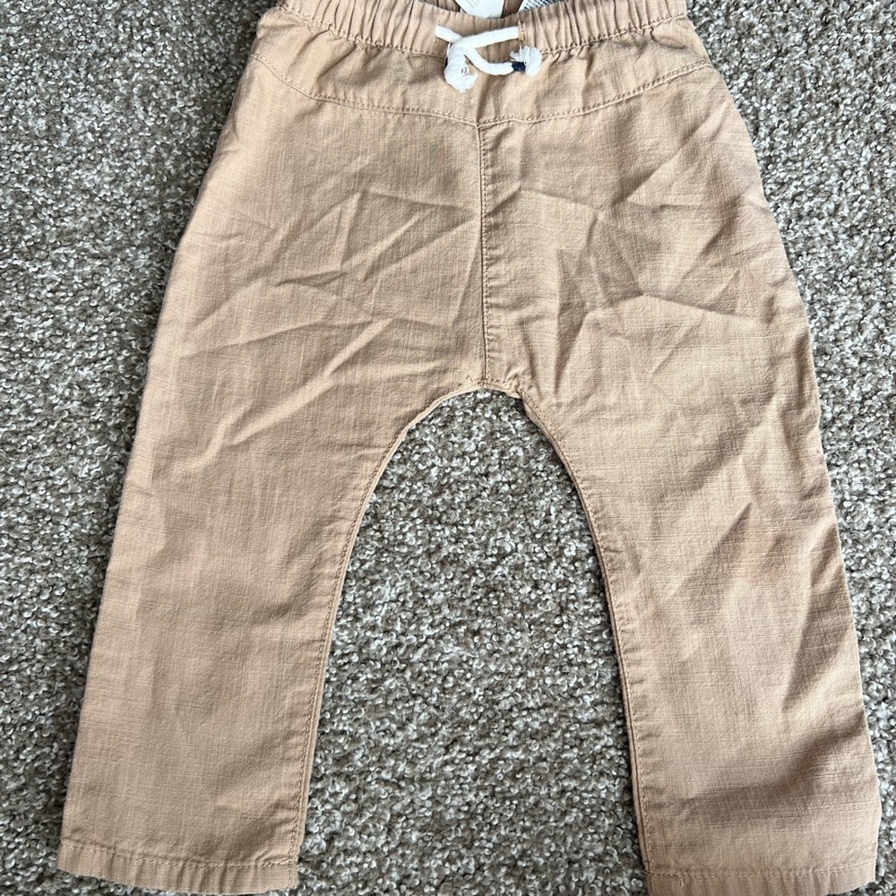 H&M Tan Kids Bottoms with White Drawstring